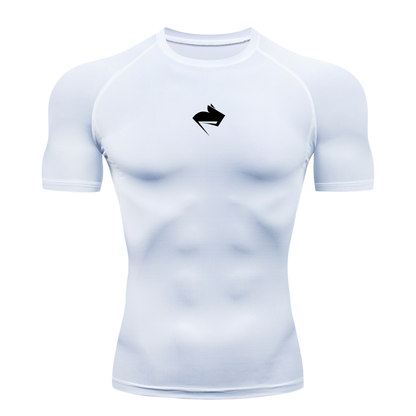 WHITE COMPRESSED T-SHIRT